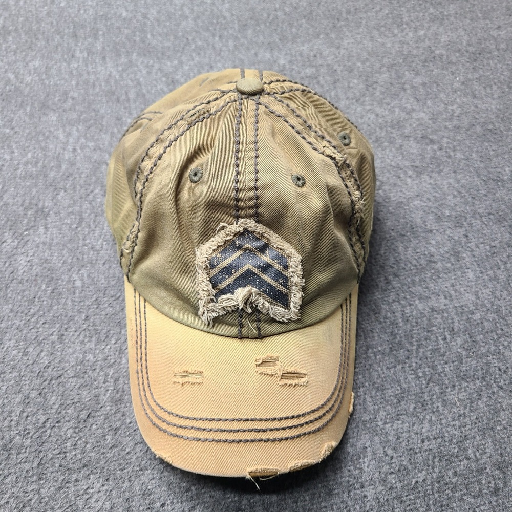 KBETHOS Baseball Cap Unisex OS Olive Green Excellent Distressed Military USA Hat